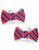 Cufflinks Inc. Red and Navy Striped Bowtie Cufflinks - Red
