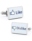 Cufflinks Inc. Like or Dislike Social Network Cufflinks - Blue