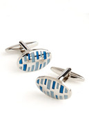 Black Brown 1826 Skyline Cuff Links - Blue