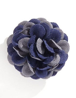 Hook + Albert Dual Flower Lapel Pin - Blue/Grey