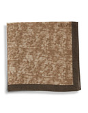 Black Brown 1826 Wool Heathered Pocket Square with Border - Copper