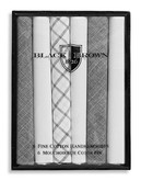 Black Brown 1826 6 Pack Fine Cotton Handkerchiefs - Grey
