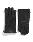 John Varvatos Star Usa Deerskin Articulated Knuckle Gloves - Black - Medium