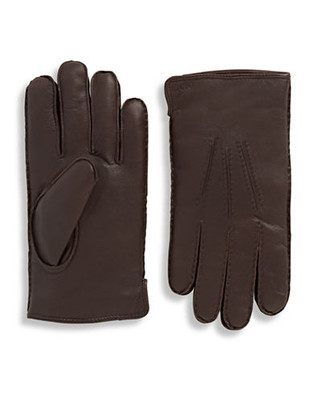 Polo Ralph Lauren Cashmere Lined Leather Gloves - Black - X-Large