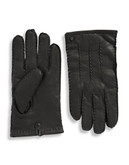 Calvin Klein 8.75 Inch Three Point Leather Gloves - Black - Large