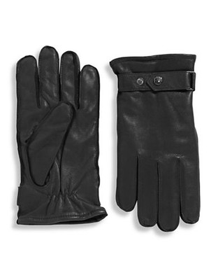 Black Brown 1826 10 Inch Cashmere Lined Deerskin Gloves - Black - Medium