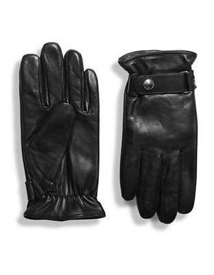 Polo Ralph Lauren Leather Belted Thinsulate Gloves - Black - Medium