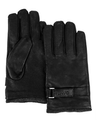 Calvin Klein Velcro Strap Touch Glove with Touch Tips - Black - X-Large