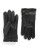 Black Brown 1826 Side Snap Leather Gloves - Black - Medium