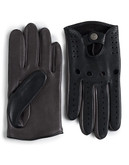 Black Brown 1826 Deerskin Driver Gloves - Black/Brown - Large