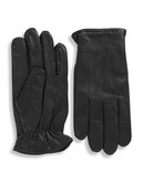 Black Brown 1826 10 Inch Cashmere Lined Leather Gloves - Black - Large