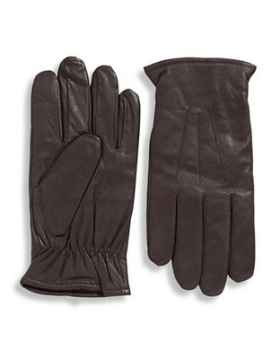 Black Brown 1826 10 Inch Cashmere Lined Leather Gloves - Brown - Large