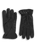Black Brown 1826 9.5 Inch Faux Fur Lined Leather Gloves - Black - X-Large