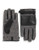 London Fog Wool and Leather Strap Gloves - Black - Medium