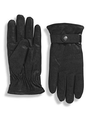 Isotoner smarTouch Leather Gloves - Black - X-Large