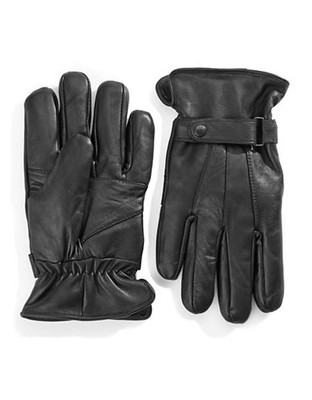 London Fog Solid Gloves - Black - Large
