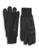 London Fog 11 Inch Leather and Wool Blend Gloves - Oxford - Small