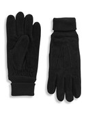 Isotoner 11 and a half Inch Three Point Suede Gloves - Black