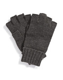 Black Brown 1826 Ribbed Fingerless Gloves - Grey