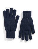 Black Brown 1826 10.5 Inch Solid Knit Gloves - Black