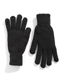 Black Brown 1826 10.5 Inch Solid Knit Gloves - Blue