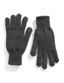 Black Brown 1826 10.5 Inch Solid Knit Gloves - Grey