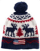 Polo Ralph Lauren Reindeer Wool Cap - Cream/Navy