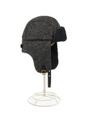 Crown Cap Nathaniel Cole Tweed and Shearling Aviator - Black - Large