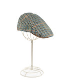 London Fog Houndstooth Ivy Cap With Faux Suede Trim - Green - Medium