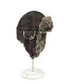 Crown Cap Nathaniel Cole Plaid Aviator with Faux Fur - Brown - Large/X-Large
