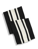 Polo Ralph Lauren Striped Wool Blend Scarf - Black/Cream