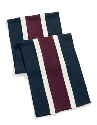 Polo Ralph Lauren Striped Wool Blend Scarf - Navy/Wine