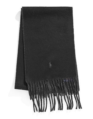 Polo Ralph Lauren Virgin Wool Blend Reversible Scarf - Black