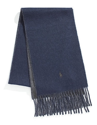 Polo Ralph Lauren Virgin Wool Blend Reversible Scarf - Blue