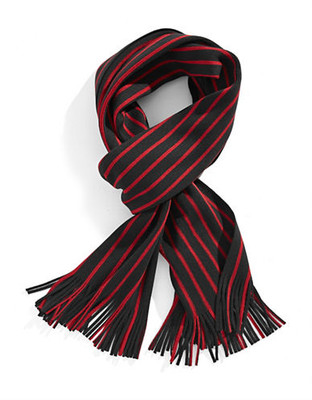 Black Brown 1826 Striped Scarf - Red