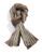 Black Brown 1826 Ombre Striped Knit Scarf with Fringe - Beige