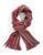 Black Brown 1826 Mini Striped Knit Scarf with Fringe - Red