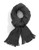 Black Brown 1826 Rib Knit Scarf with Fringe - Grey
