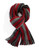 Black Brown 1826 Tonal Striped Knit Scarf with Fringe - Red