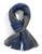 Black Brown 1826 Chunky Knit Ombre Scarf with Fringe - Blue