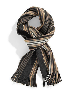 Black Brown 1826 Plaid Blanket Scarf - Grey