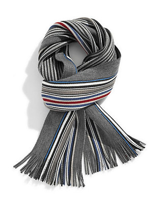 Black Brown 1826 Reversible Stripe Scarf - Blue