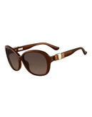 Ferragamo SF658SL Modified Square Sunglasses - Brown