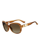 Ferragamo SF658SL Modified Square Sunglasses - Honey