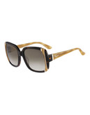 Ferragamo SF672S Oversized Square Sunglasses - Brown/Beige