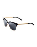 Burberry Square Semi Rimless Sunglasses - Black and Gold