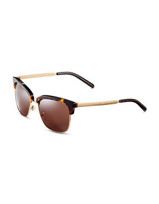 Burberry Square Semi Rimless Sunglasses - Dark Havana and Gold