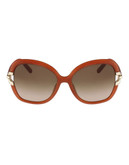 Chloé Brunelle Oval Sunglasses - Brick Red