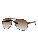 Gucci Aviator  2898 Sunglasses - Shiny Brown Havana