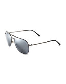 Burberry Folding Metal Aviator Sunglasses - Gunmetal Mirrored